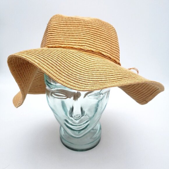 Womens Floppy Sunhat Woven Straw Tan Natural Wide Brim Beach Hat - Picture 1 of 11